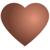 Image of a heart in the colour bronze
