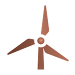 Image d'un moulin à vent dans la couleur bronze