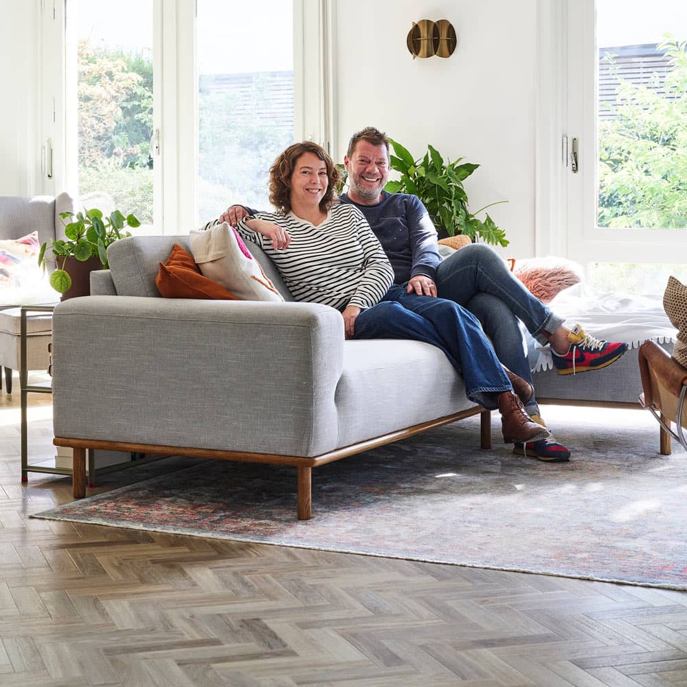 Moduleo herringbone vinyl flooring- living room - home renovation