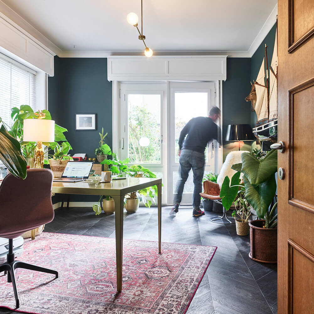 Moduleo herringbone vinyl flooring - living room - home renovation