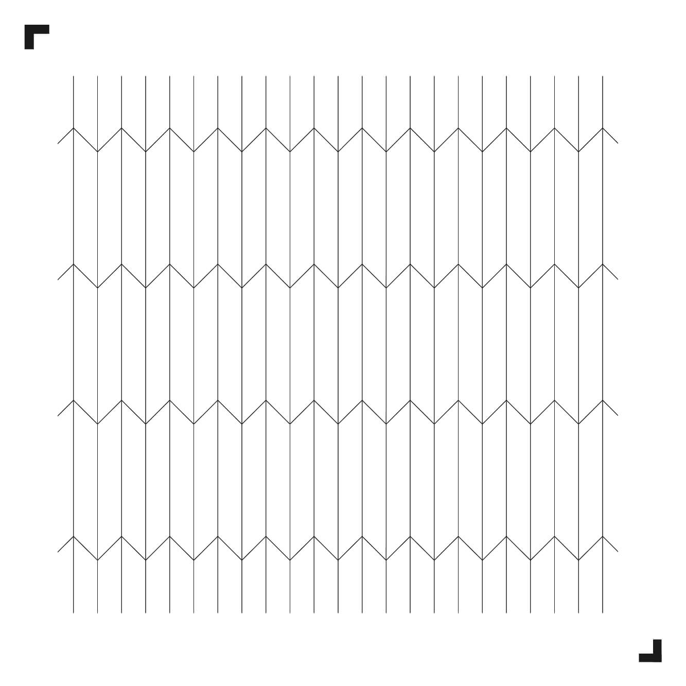 black & white drawing of the Arrow pattern - Moduleo Moods - Luxury Vinyl Tiles - Creative flooring