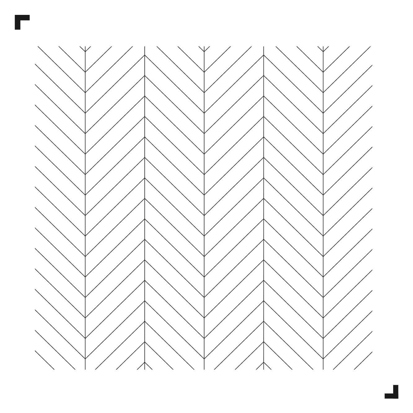 zwart-wit tekening van het Chevron patroon - Moduleo Moods - luxe vinyl tegels - Creatieve vloeren