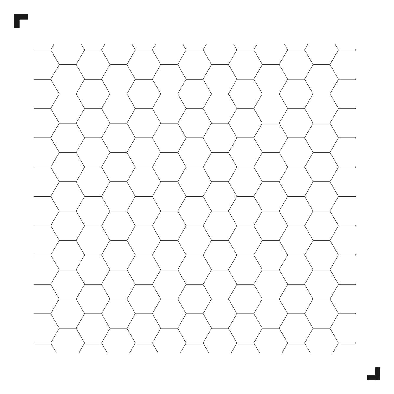 zwart-wit tekening van het Hexagon patroon - Moduleo Moods - luxe vinyl tegels - Creatieve vloeren