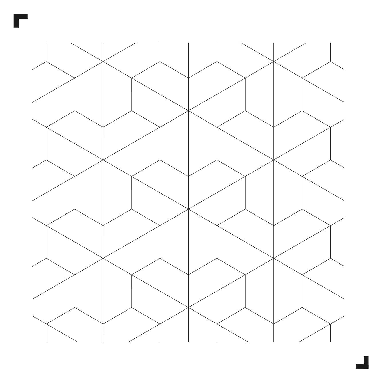 schwarz-weiße Zeichnung des Mesh-Musters - Moduleo Moods - Luxury Vinyl Tiles - Creative flooring