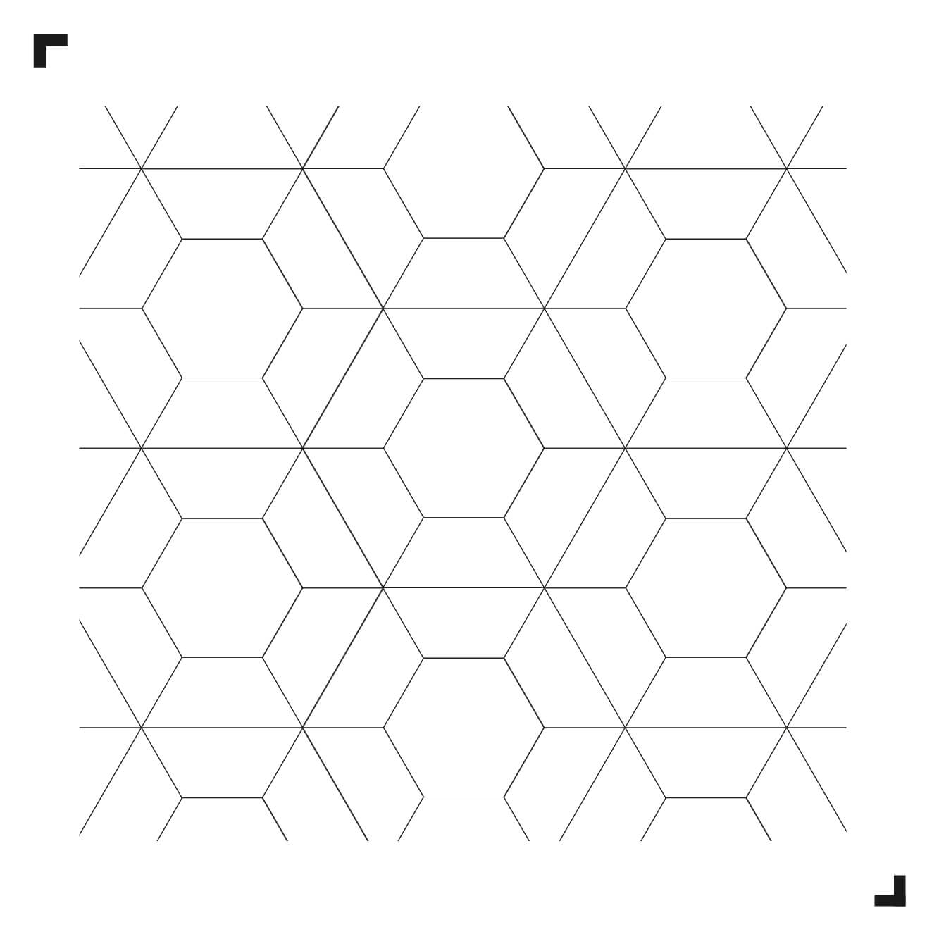 black & white drawing of the Pepper pattern - Moduleo Moods - Luxury Vinyl Tiles - Creative flooring