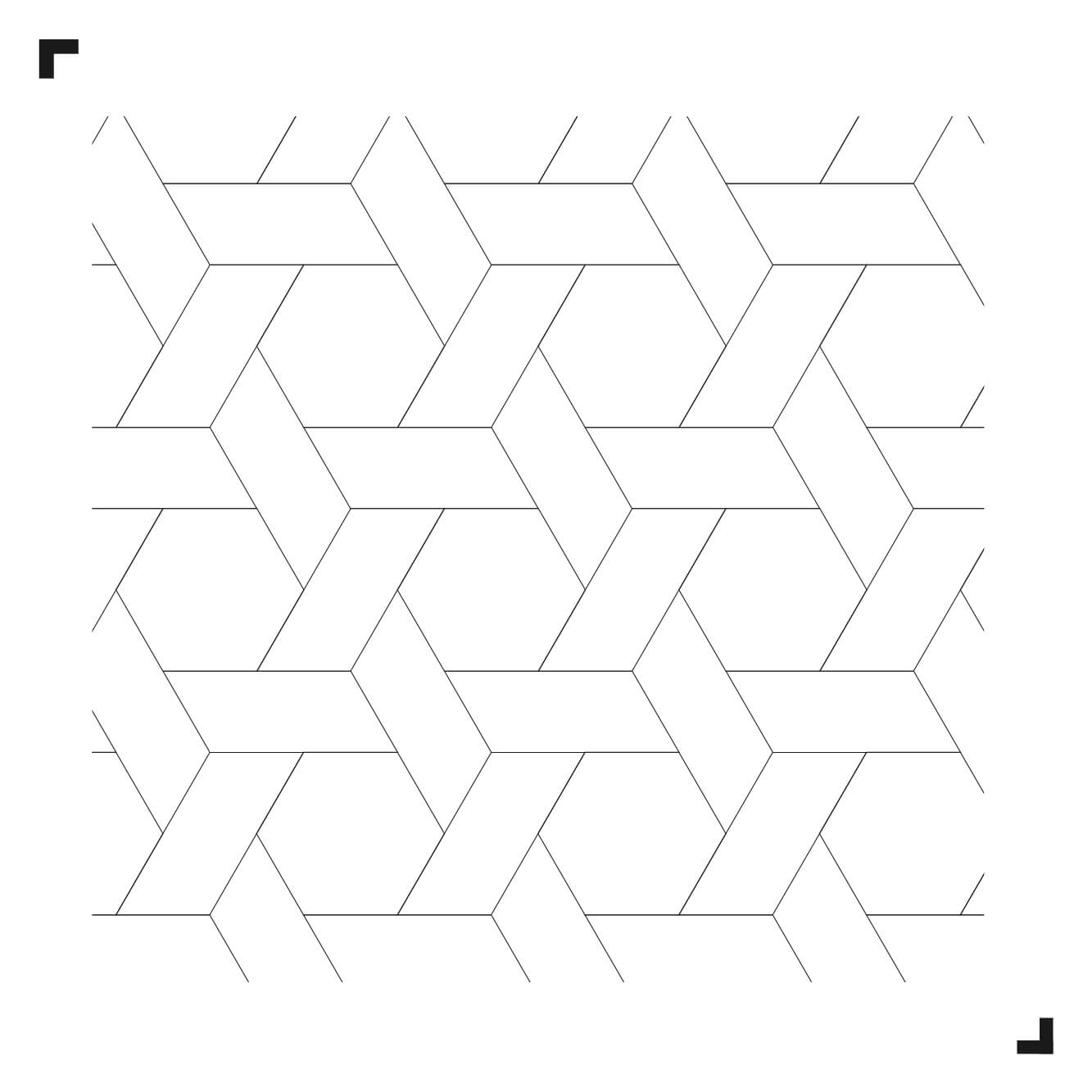 zwart-wit tekening van het Wicker patroon - Moduleo Moods - luxe vinyl tegels - Creatieve vloeren
