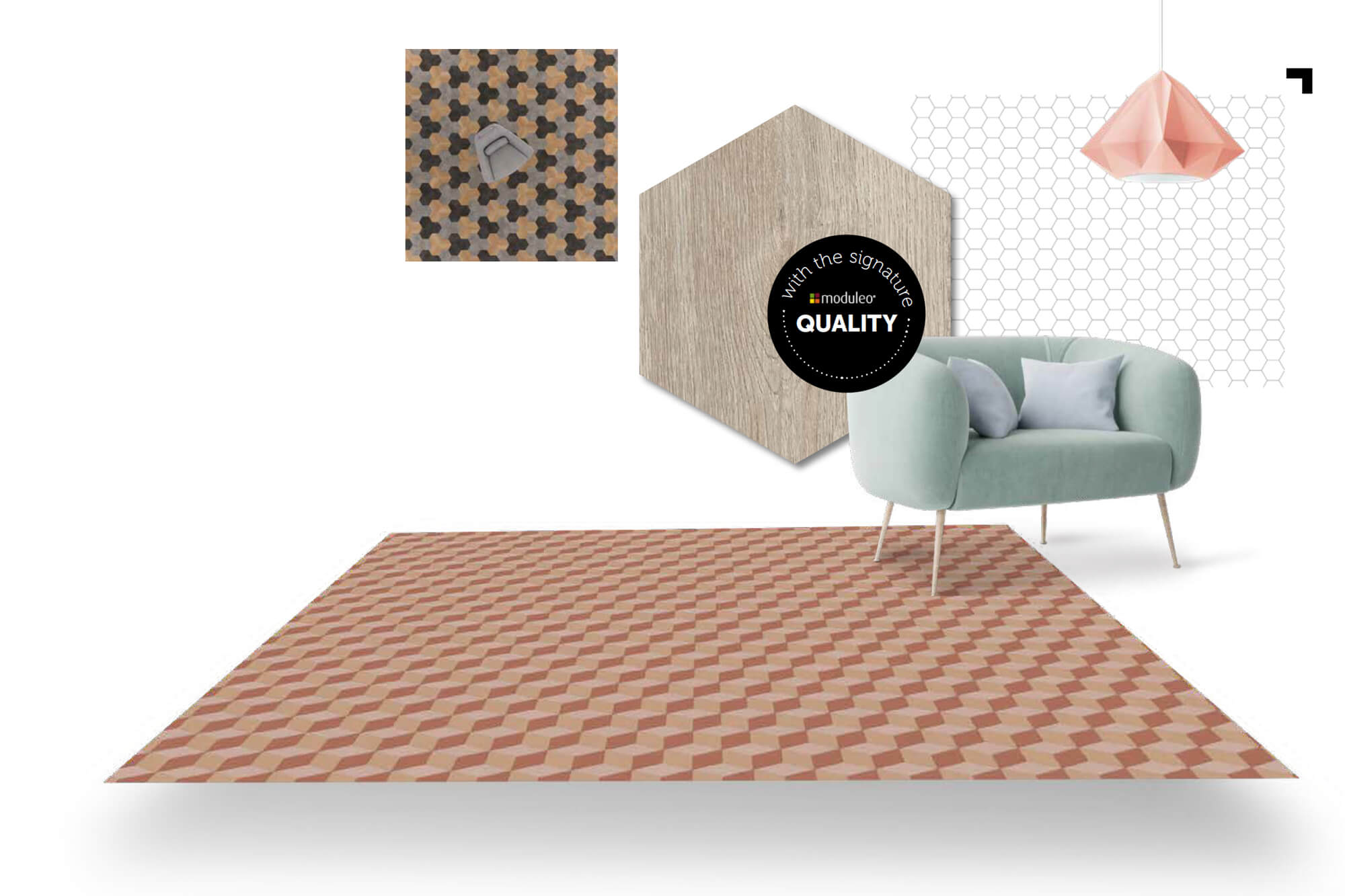 Mood board - Moduleo Moods - Luxury Vinyl Tiles - Creative flooring